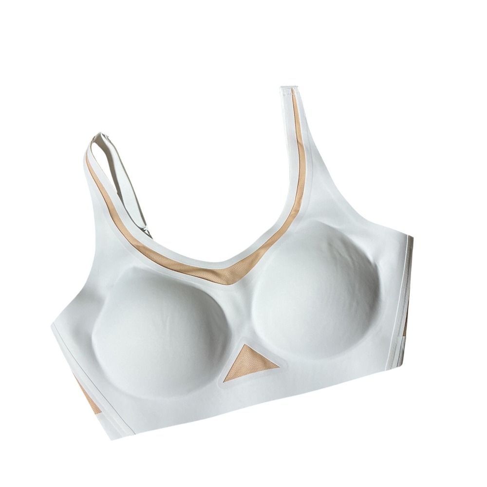 Honeylove CloudFuse Wireless Support Bra Women 32D White Seamless Mesh Comfort